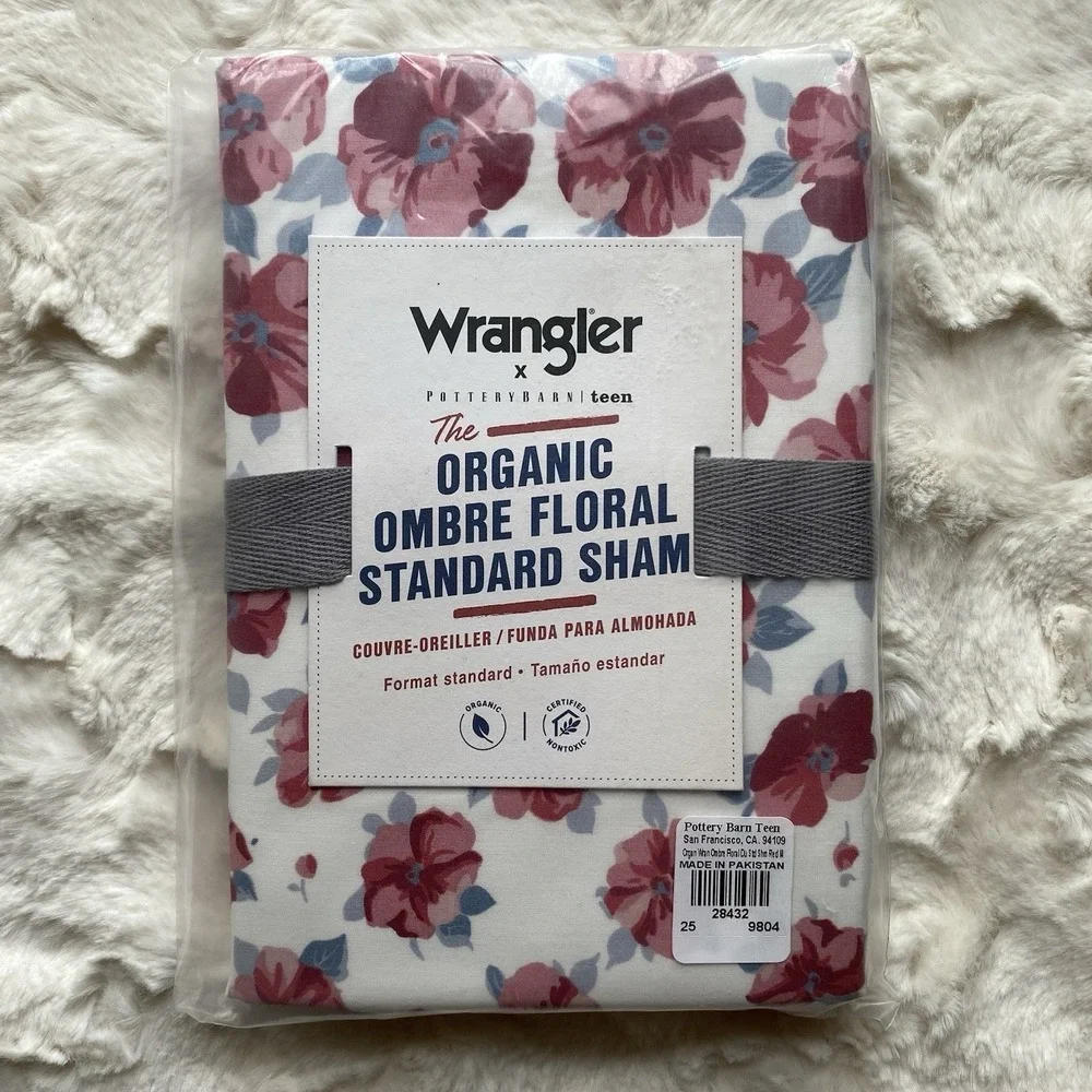 Wrangler x Pottery Barn Teen Organic Ombre Floral Duvet‎ Cover Twin Size Red NEW